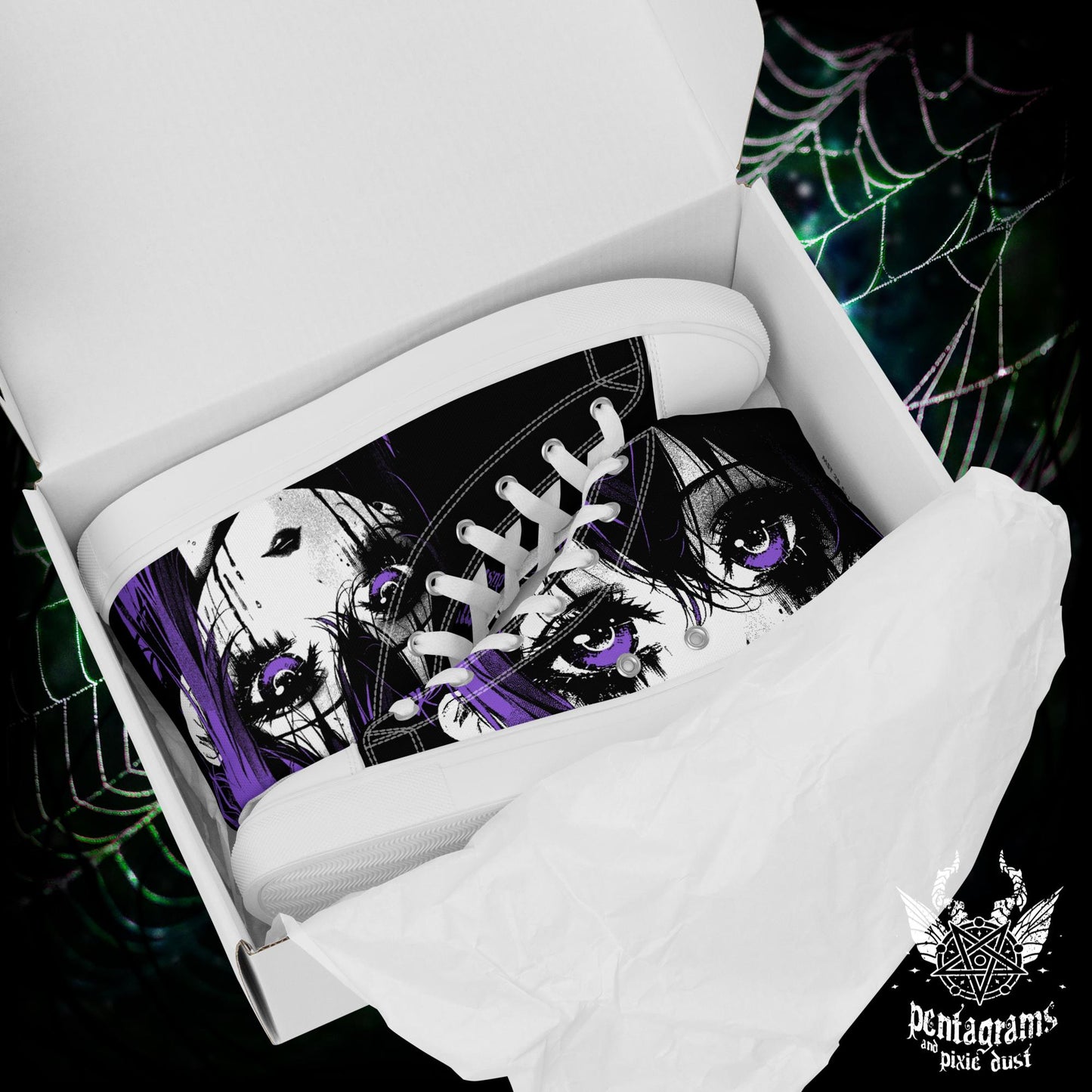 Purple Sorrow - High Top Canvas Shoes