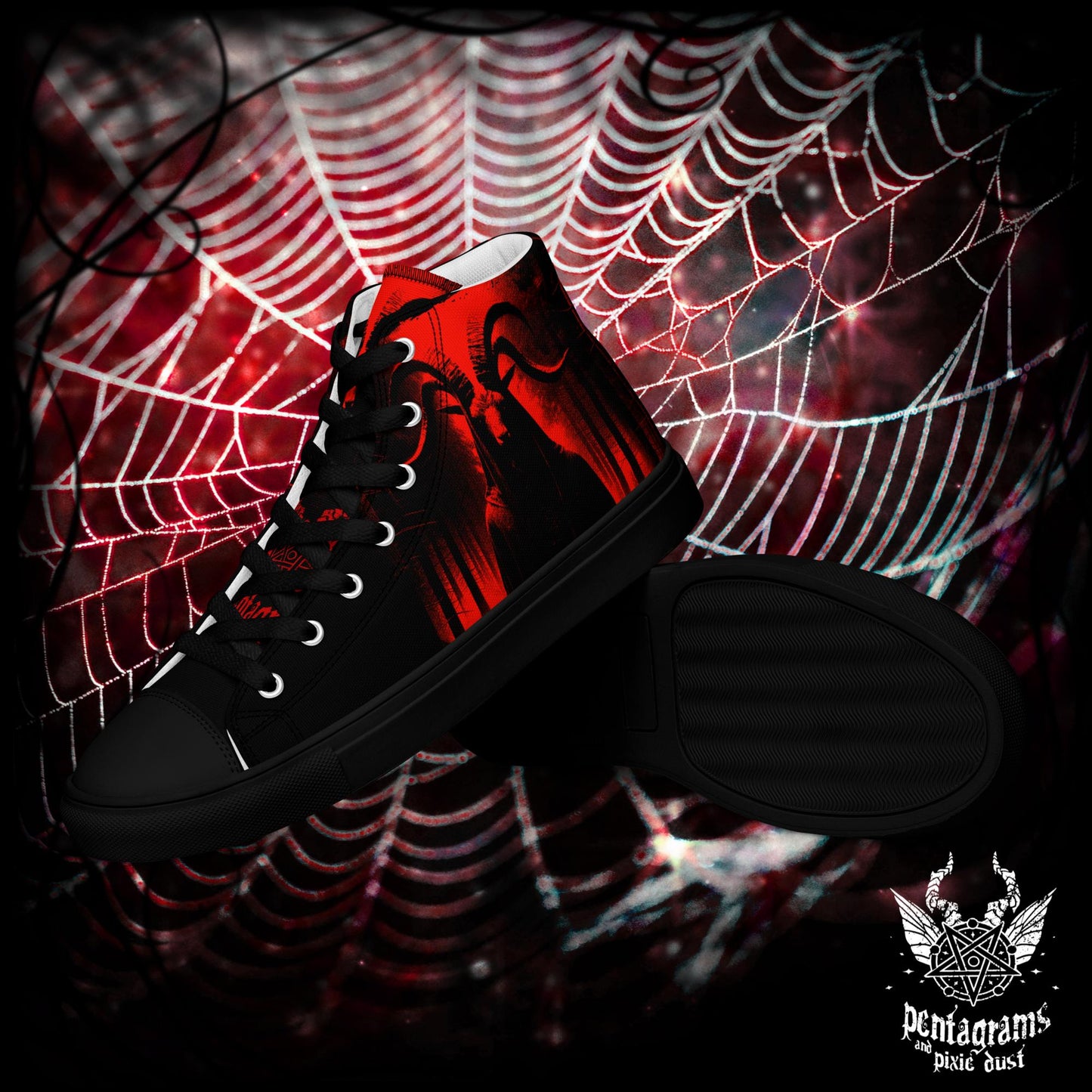 Baphomet - Red Series - High Top Canvas Shoes