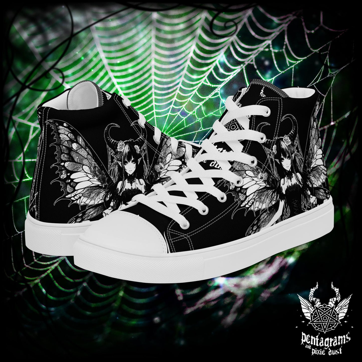 Dark Pixie - High Top Canvas Shoes