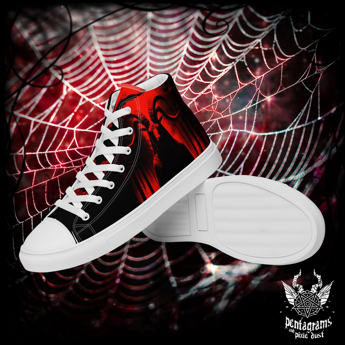 Baphomet - Red Series - High Top Canvas Shoes