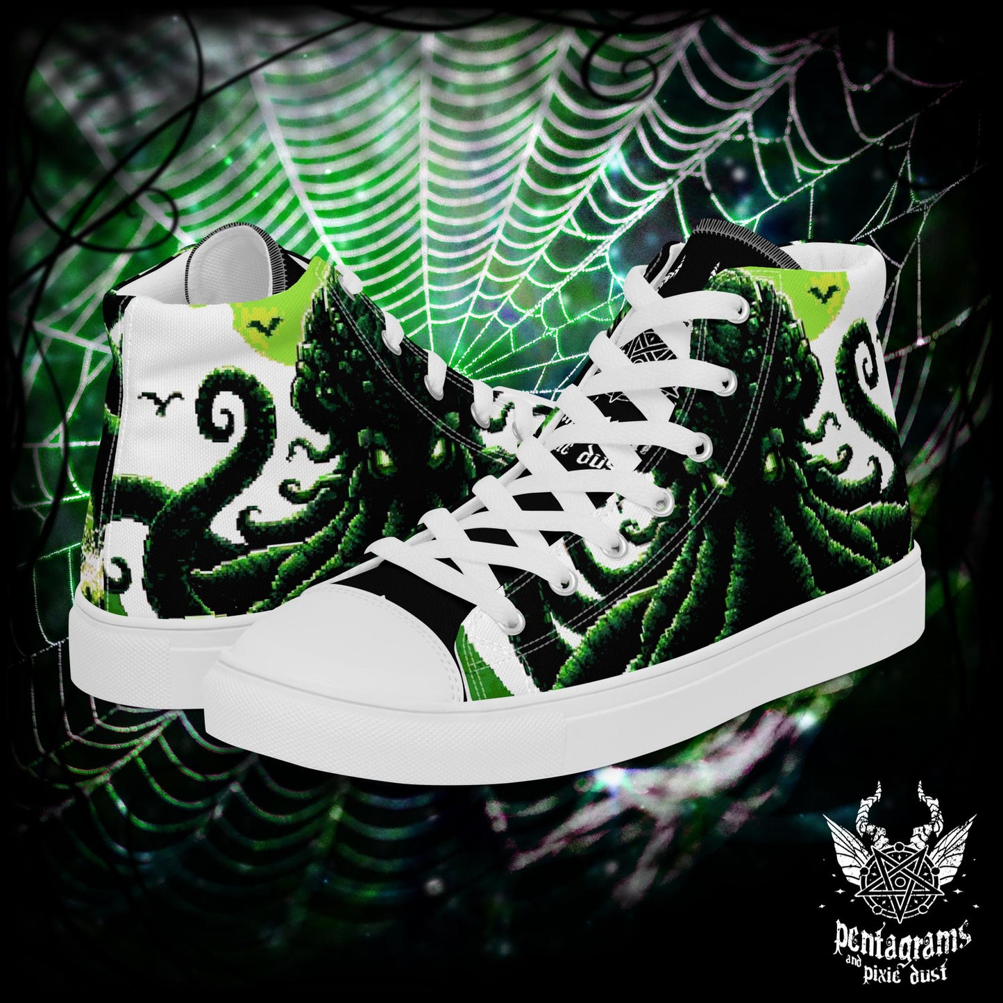 Cthulhu - Pixel Art Men’s high top canvas shoes