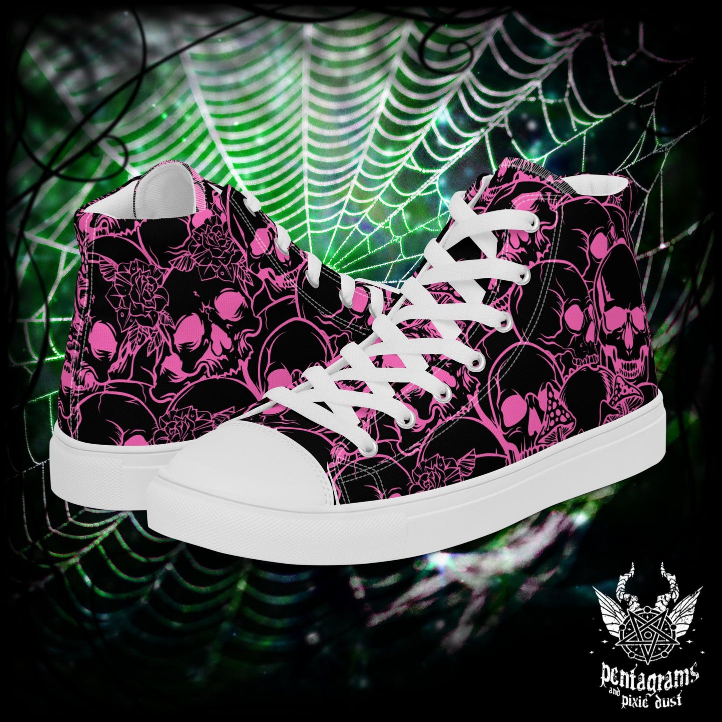 Pink Death - Men’s high top canvas shoes