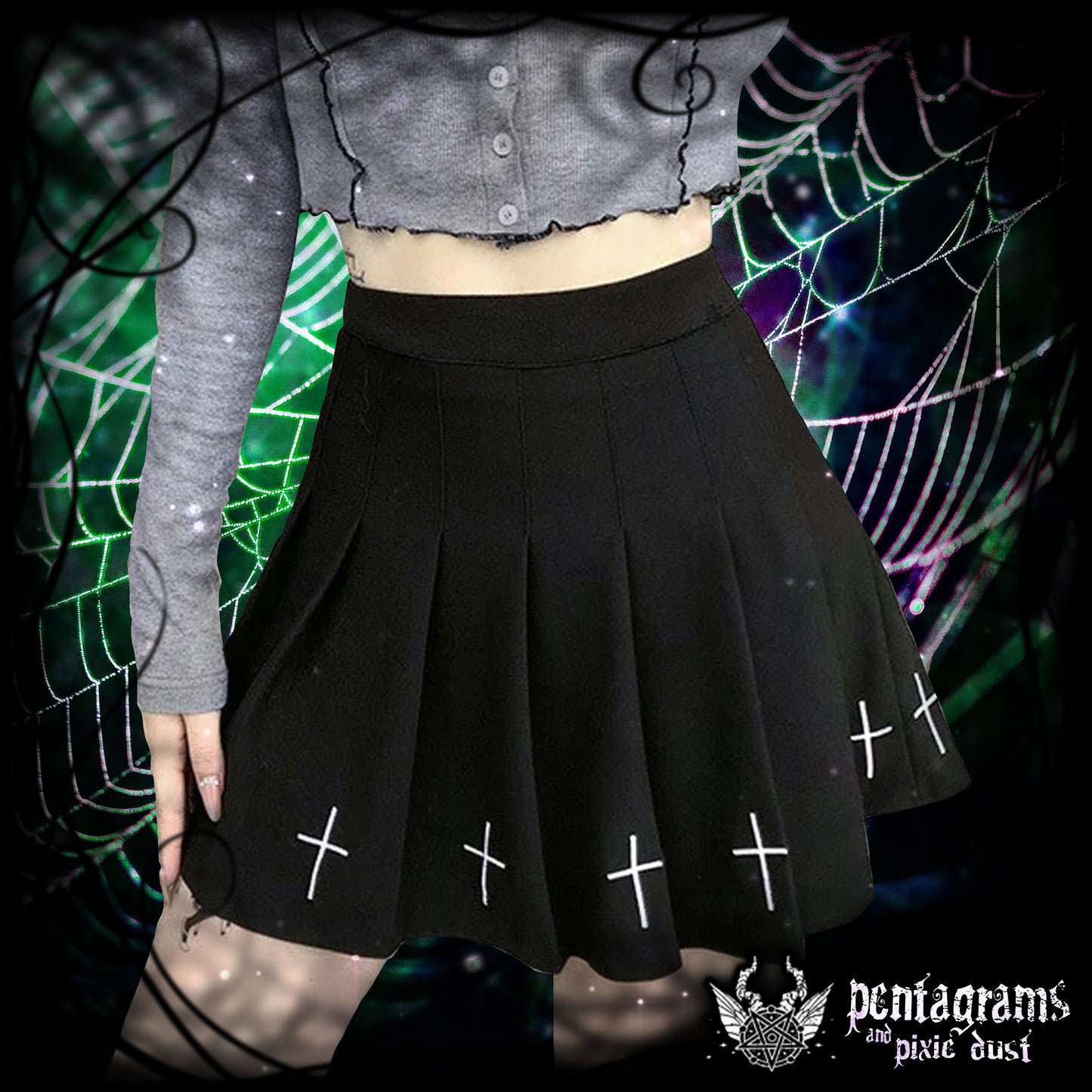 High Waist Gothic Mini Skirt