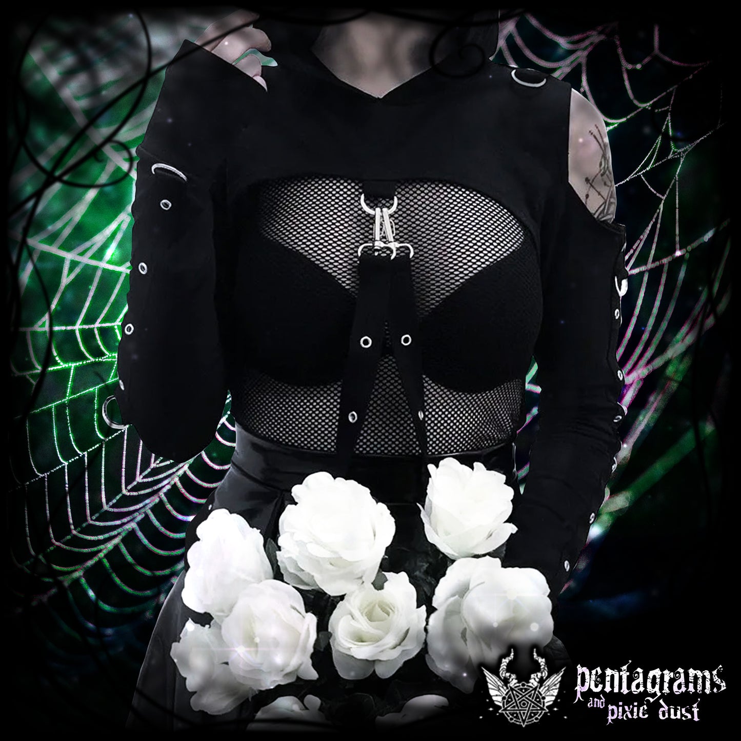 Gothic Crop Top Pullover Hoodie