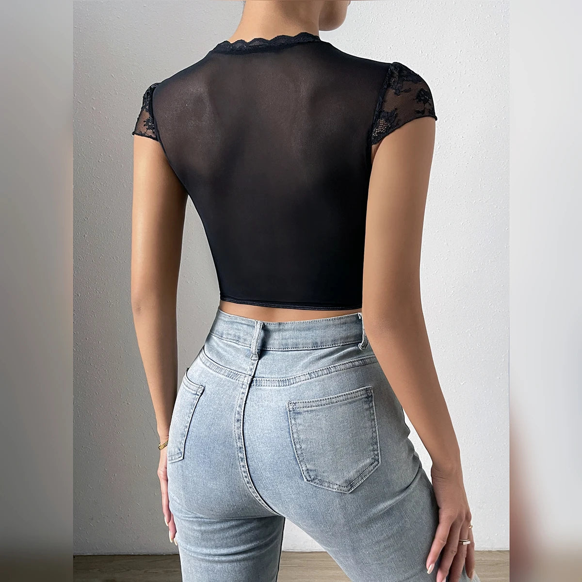 Lace Hollow Crop Top