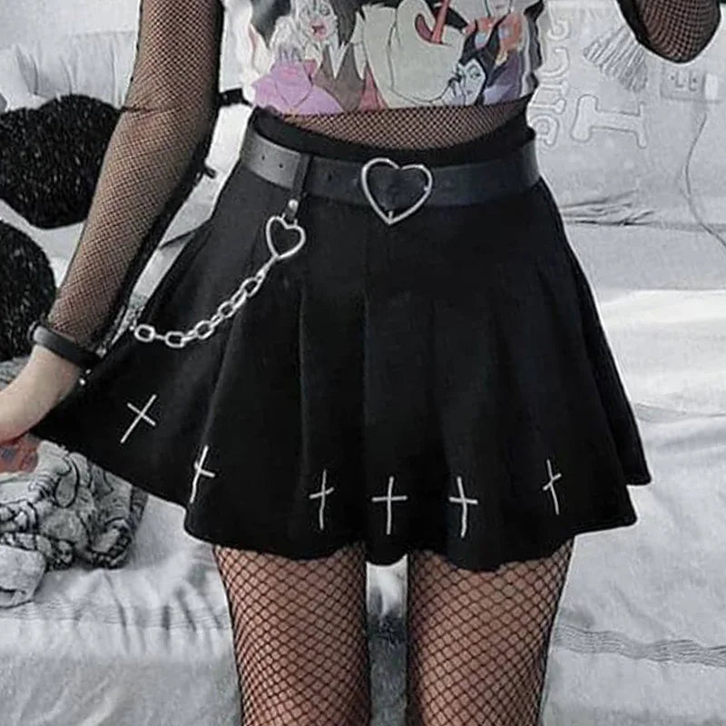 High Waist Gothic Mini Skirt