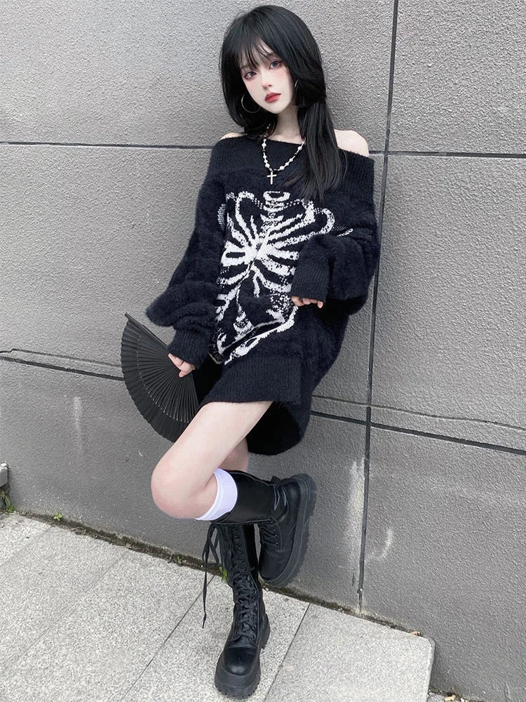 Cozy Knitted Skeleton Sweater